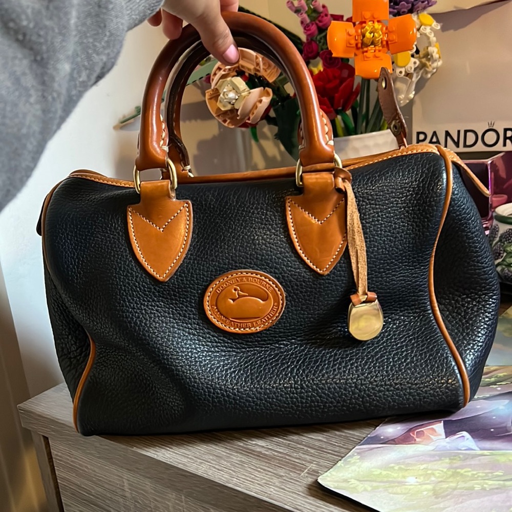 Vintage Dooney & Bourke black and brown Leather Speedy Bag